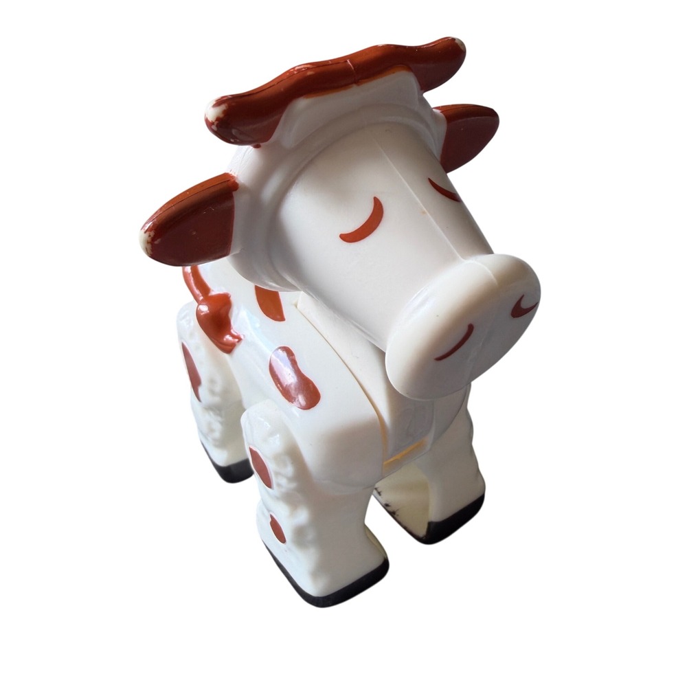 Fisher Price Little People Farm Cow White Brown Spots Tail Vintage Replacement